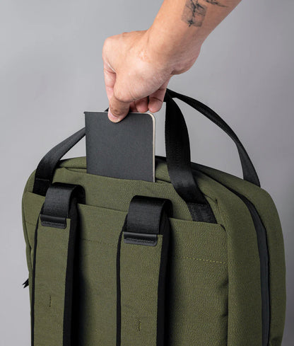 Convertible Recycled Fabric Tote Backpack 13L Weatherproof Multi-Pocket Laptop Rucksack