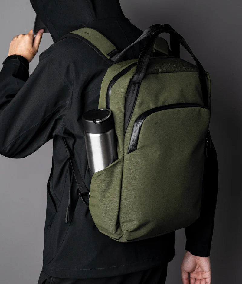 Convertible Recycled Fabric Tote Backpack 13L Weatherproof Multi-Pocket Laptop Rucksack