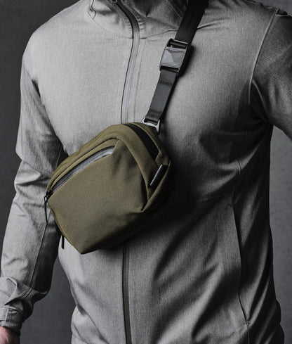 Recycled Fabric Mini Sling Bag 1.6L Magnetic Buckle Compact Crossbody Chest Pack