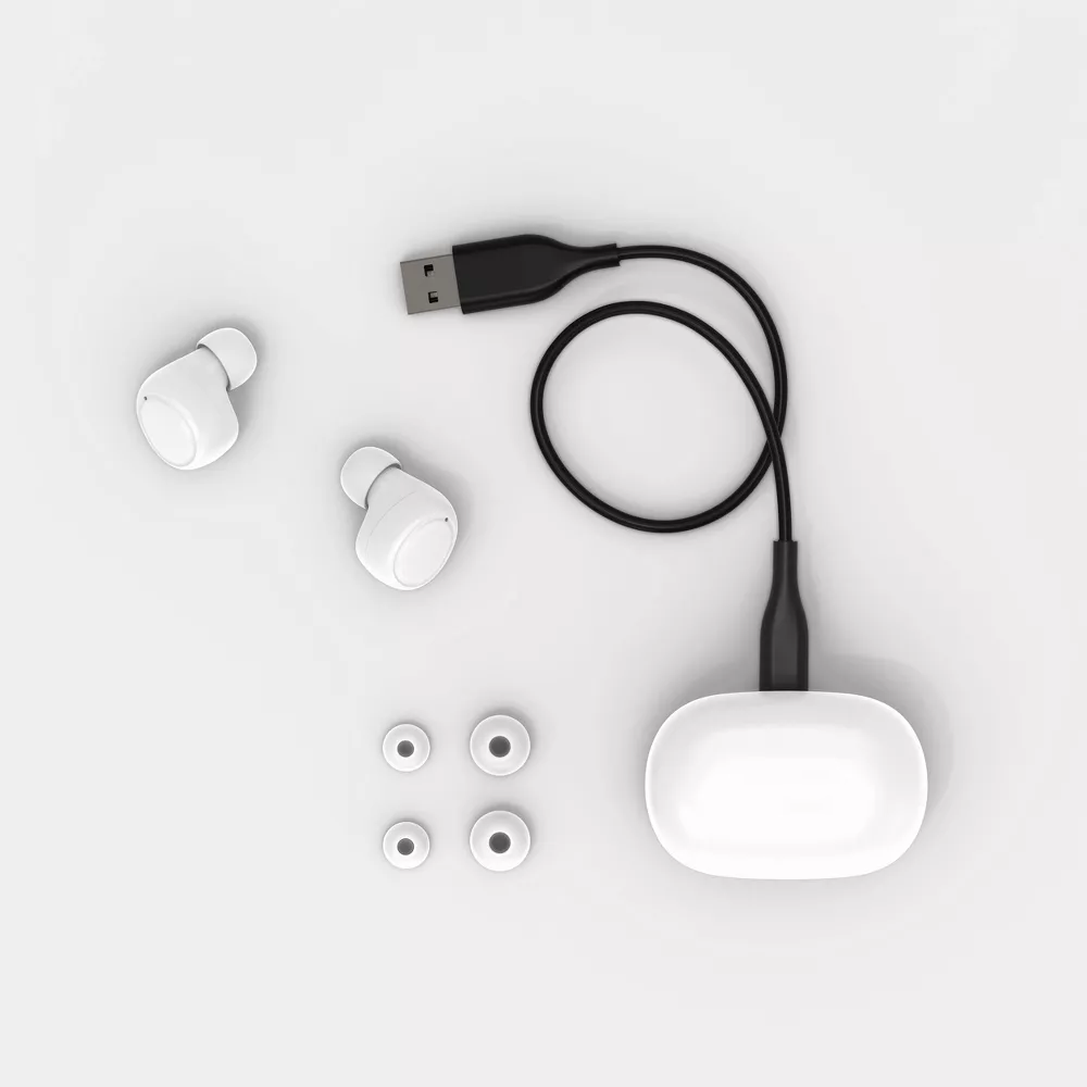 Sweat Resistant True Wireless Bluetooth In-Ear Earbuds Secure Ergonomic Fit Compact Portable Charging Case Stable Bluetooth Clear Stereo Sound Sports Wireless Earphones