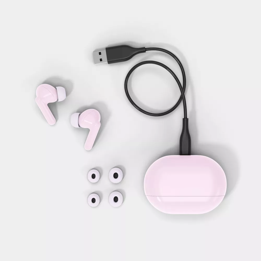 Pastel True Wireless Bluetooth In-Ear Earbuds Soft Silicone Ear Tips Built-In Call Microphone USB-C Fast Charging Up To 18H Total Playback Pocket Portable Wireless Earphones