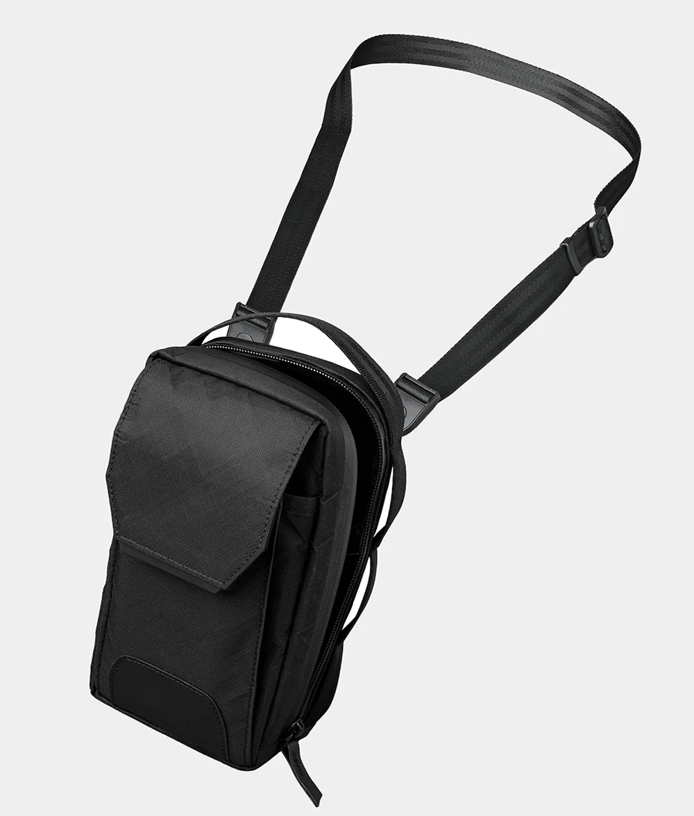 Lightweight Mini Sling Bag Multi-Pocket Magnetic Flap Adjustable Crossbody Pack
