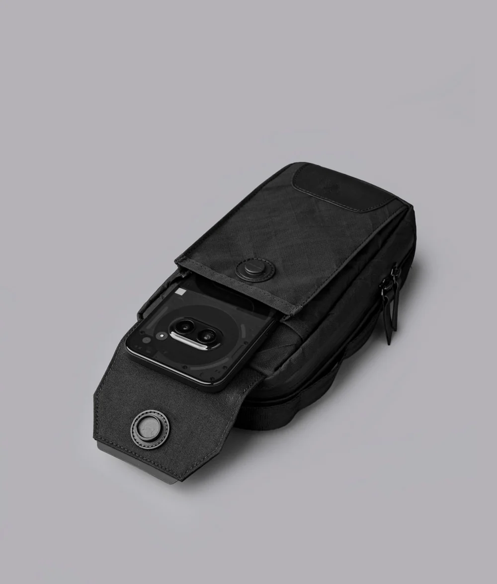 Lightweight Mini Sling Bag Multi-Pocket Magnetic Flap Adjustable Crossbody Pack