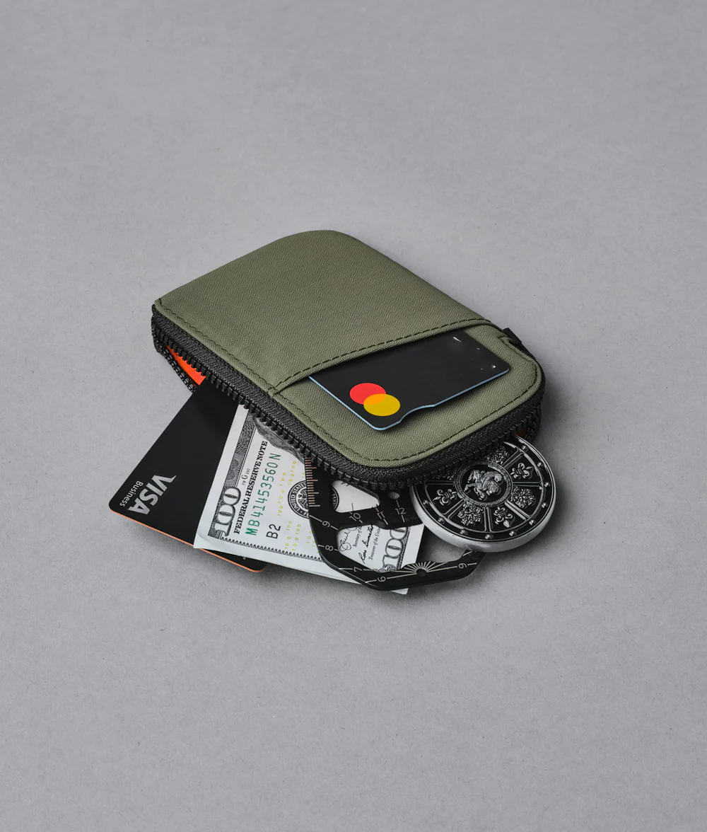 Ripstop Nylon Zip Card Pouch RFID Blocking Mini Zipper Card Coin Wallet