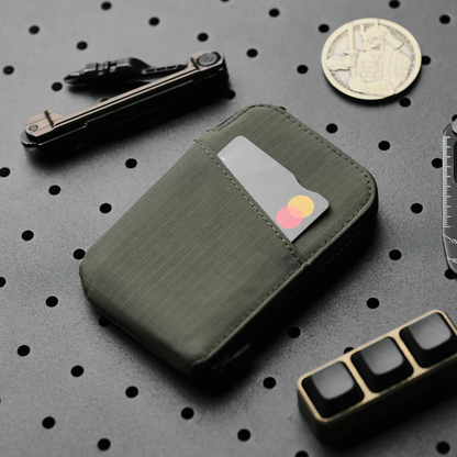 Ripstop Nylon Zip Card Pouch RFID Blocking Mini Zipper Card Coin Wallet